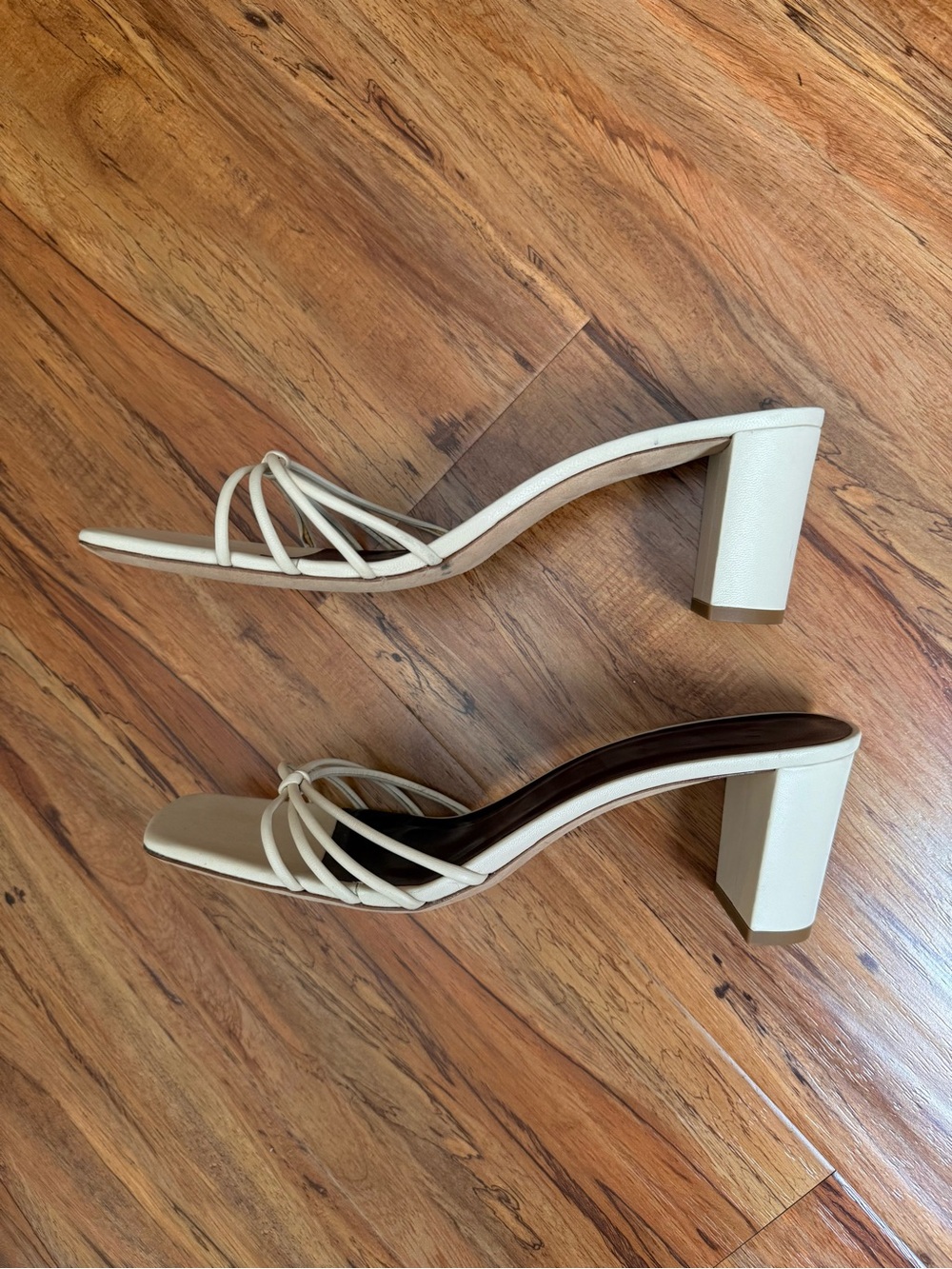 Staud Pippa Off-White Cream Leather Strappy Heel Bride Wedding - Picture 3 of 6